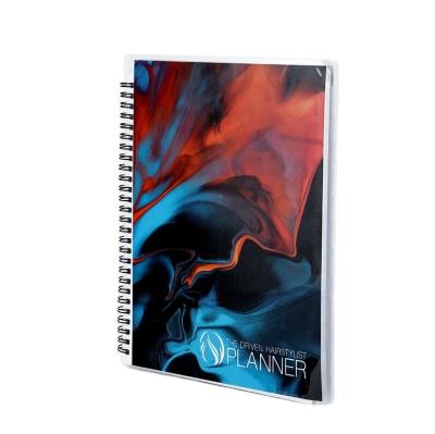 2024 Impression sur mesure Planneur hebdomadaire Carnet de notes en spirale avec poche et autocollant