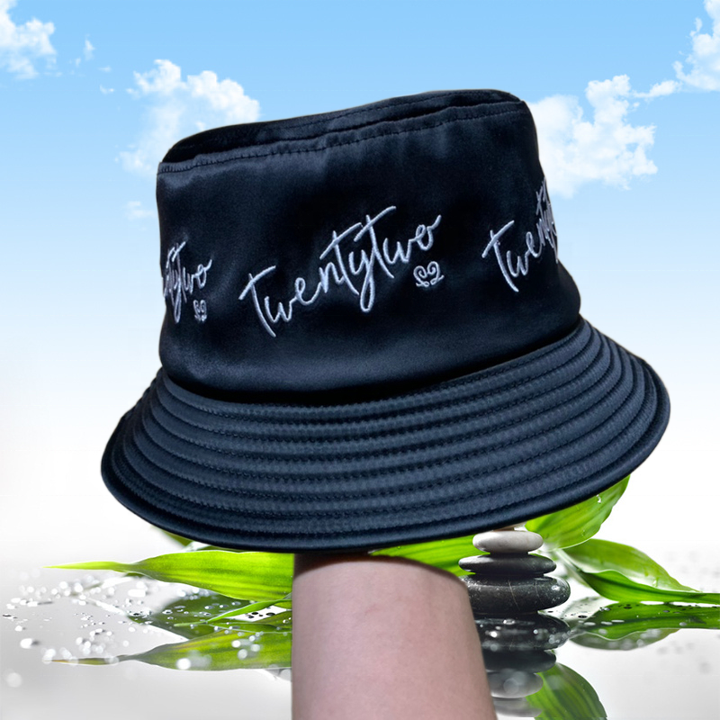 Custom Bucket Hats Embroidery logo Custom Digital Printing Sun Visor Satin Bucket Hat