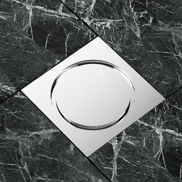 Home Brass chrome floor drain OEM/ODM Embedded Square Shape