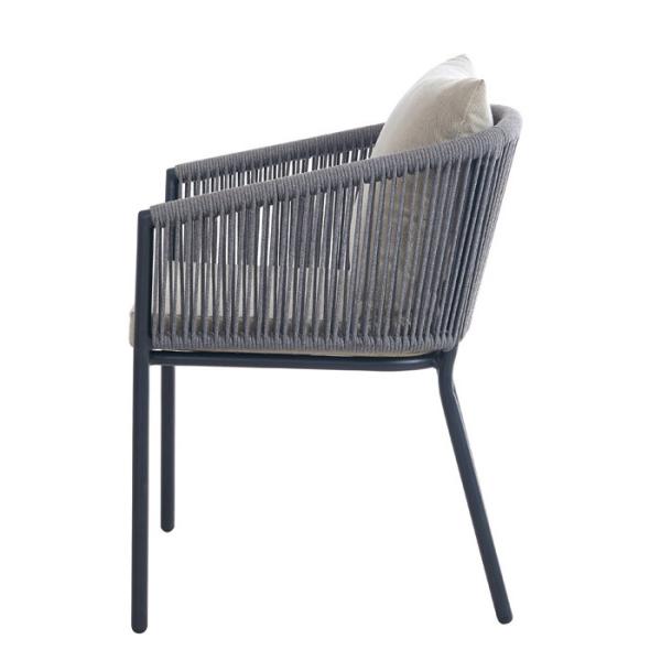 Espresso Rope Weave Back Outdoor Leisure Chairs