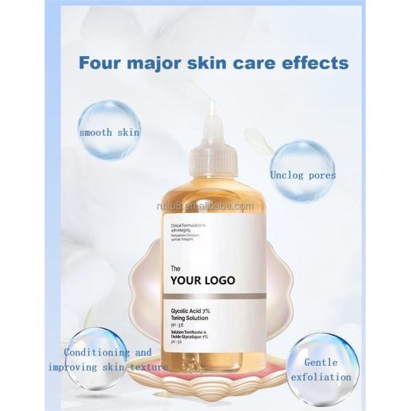 Blackhead Remover Toner OEM Cosmetic Factory 7% Glycolic Acid Fruit Acid Serum