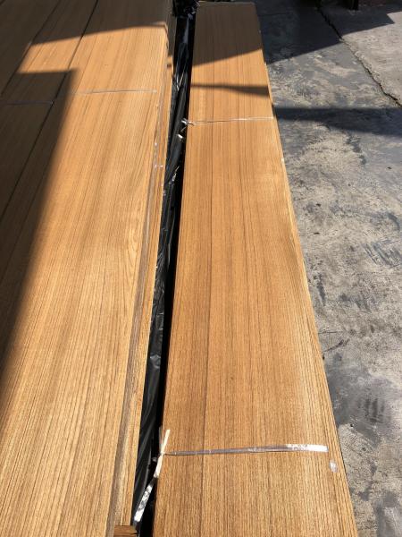 Placage de teck du Myanmar, coupe sur quartier, 0,45 mm, avec envers en tissu