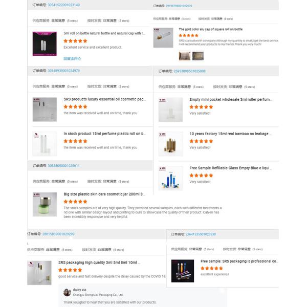 SRS Packaging 5ml Customized Molded Glass Roll on Bottle for Perfume Essential Oil