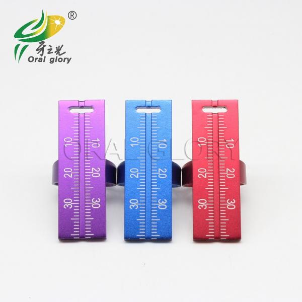 Bloco de medição Endo da liga de alumínio, régua Endo roxa azul vermelha do dedo