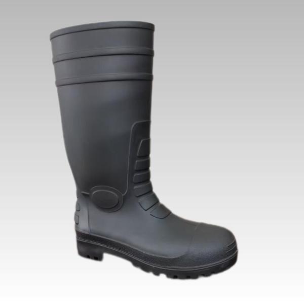 Oil Proofing Safety Rain Boots Black Women'S Steel Toe Rubber Boots