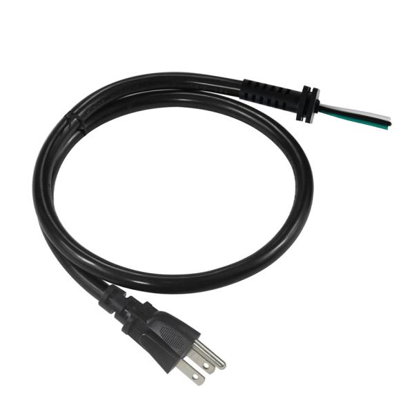 NEMA 5-15P to SR 3-Prong Power Cord 18-14AWG Black