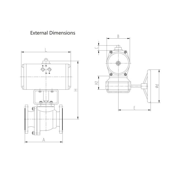 Fluorine Lining Ball Valves Two Piece Cast Type For Strong Corrosive Fluid
