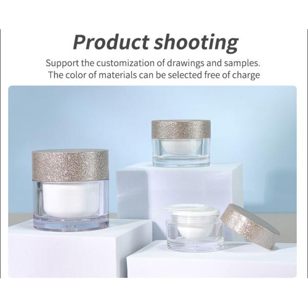 50g 15g 8g Crème en plastique acrylique clair avec couvercle pour emballage cosmétique