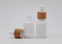 El Aromatherapy de cristal blanco de la porcelana embotella 30ml con el dropper blanco de bambú