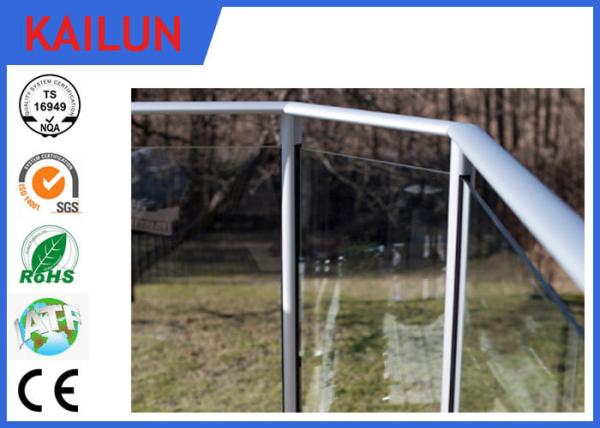 Balcony Handrail Extruded Aluminum Fence , 35 Mm Dia Anodized Aluminium Balustrade Profiles