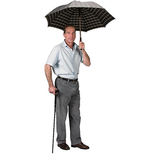 190T Pongee Straight Bone Long Stick Umbrella Cane For Men