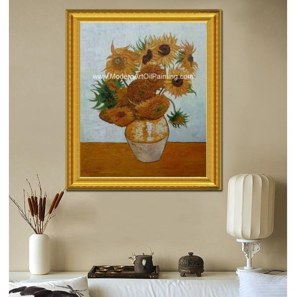 Impressionism Van Gogh Sunflower Painting Reproduction Hand Painted Masterpiece on Linen