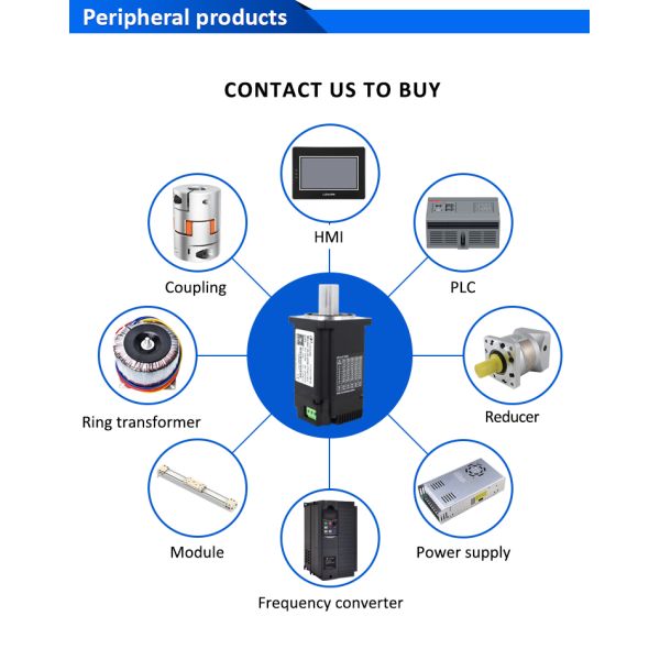 Lichuan Integrated Servo Motors Driver Pulse/RS485/CANopen Control 200W 0.637N.m DC24/48V 6/10/12/15A 3000RPM IP65