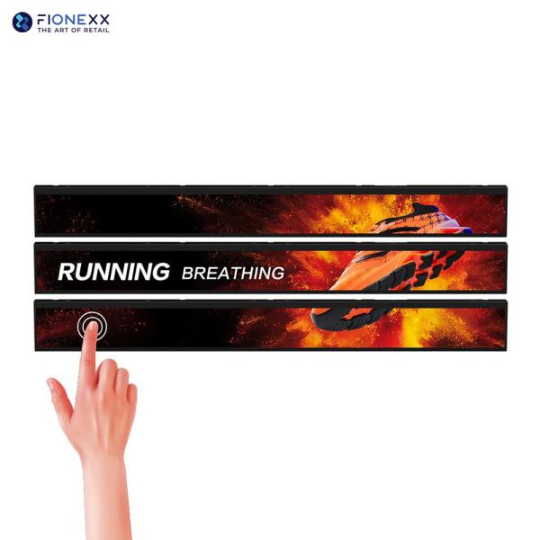Flexible Advertising Display Board Network Indoor Stretched Bar Digital Signage LCD Display Shelf Advertisement Display In The Supermarket