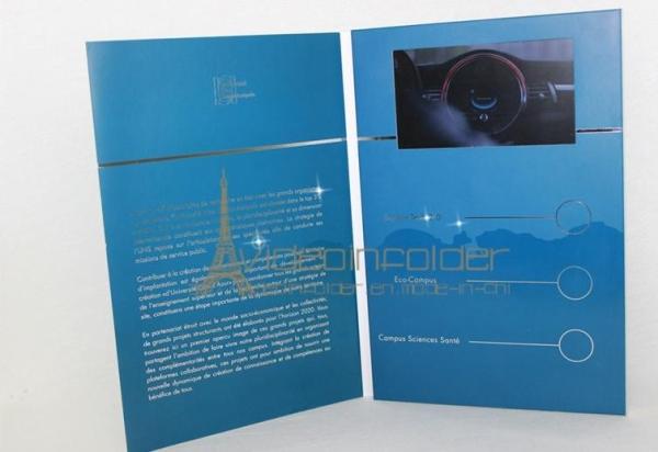4.3 inch / 5 Inch TFT LCD Video Brochure , Folded LCD Greeting Card