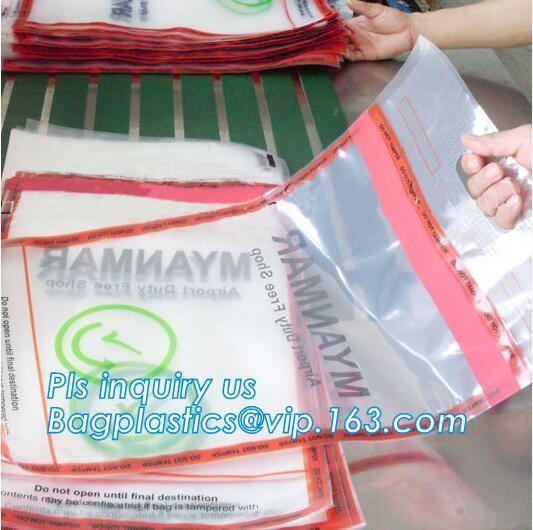 ICAO Duty Free Packaging, STEBs Bags, Custom Airport Store, Retail Shop Security Bags, Tamper Evident Proof