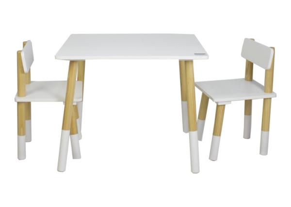 40KG 63cm Height  MDF Desktop And Pinewood Legs Children Table And Chairs Set
