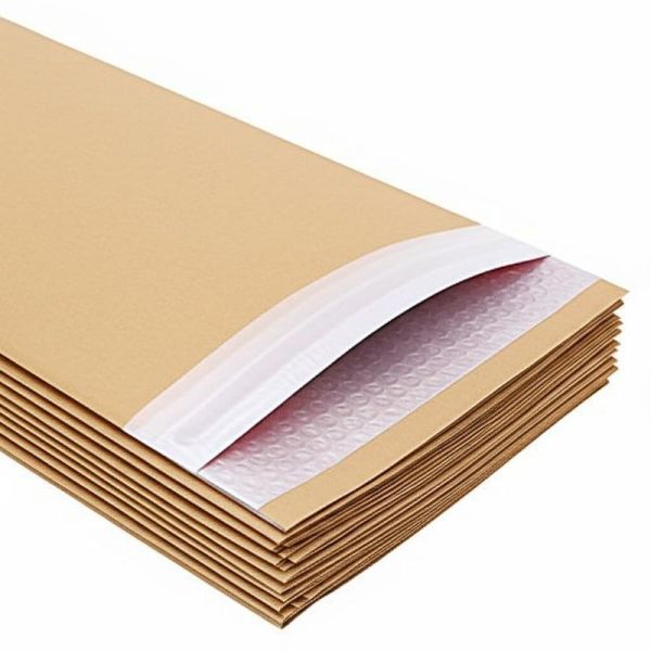 Express Shipping Kraft Bubble Mailers with Self-sealing Closure and Poly Bubble Inside Material