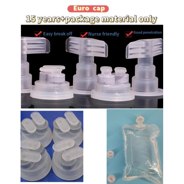Non PVC BFS Sealing Infusion Cap IV Fluid Bag Pull Off Sealing Euro Cap