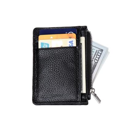 les hommes de 11x9.5cm PSD amincissent le portefeuille en cuir, petite bourse en cuir de pièce de monnaie de TPCH avec la tirette