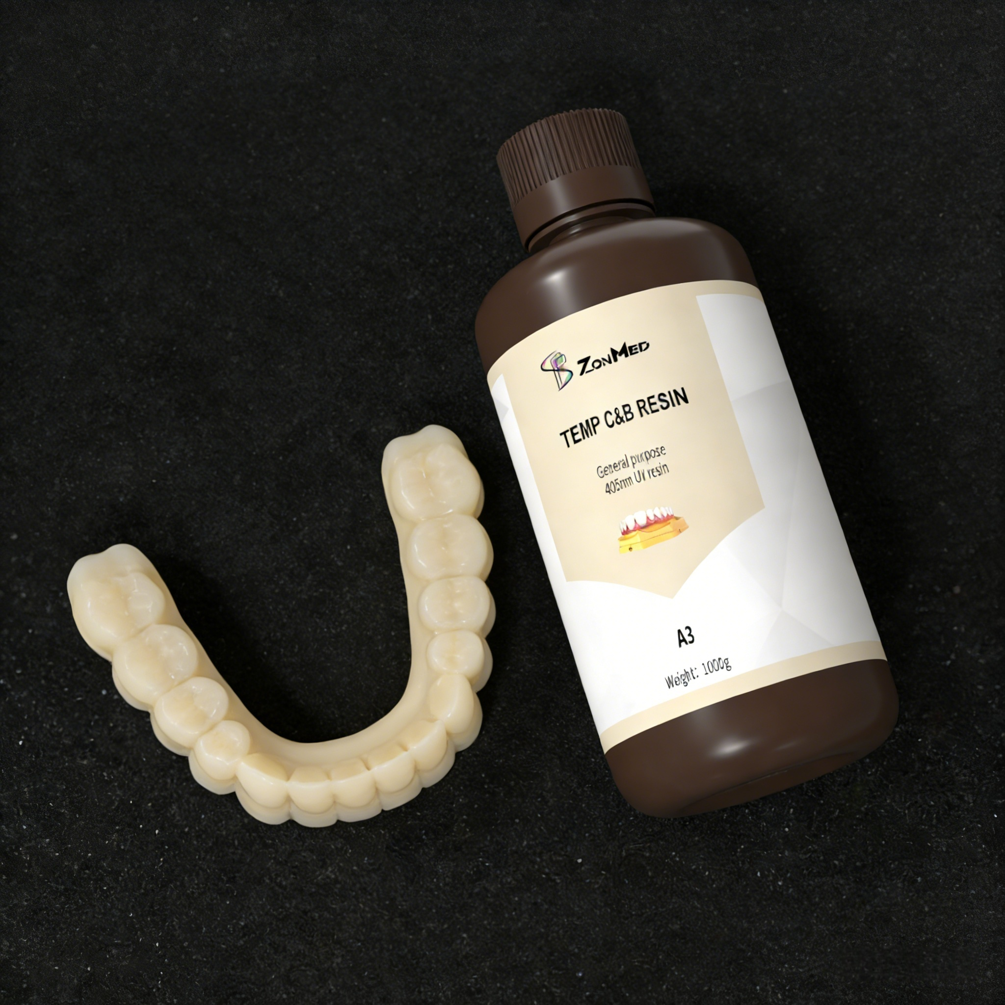 A3 Temporary Crown Bridge 3D Resin Light Cured Self Cured Dual Cured Polymerization Method Suitable for Dental Applications