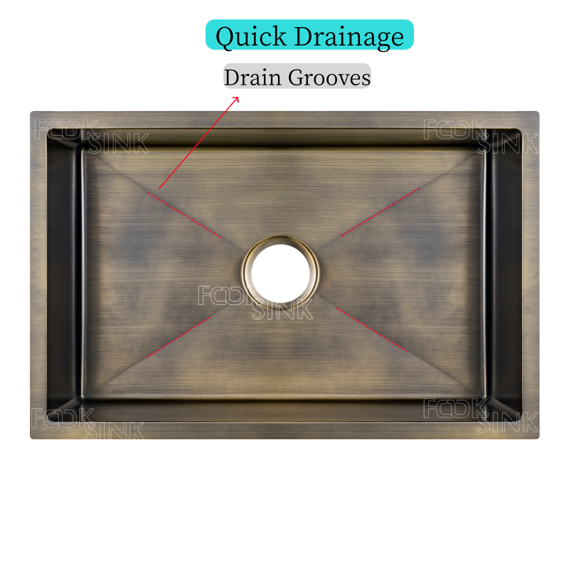 Nordic Simple SUS304 Antique Golden Stainless Steel Kitchen Sinks Art Basin Rectangular Modern Bathroom Sink Evier De Cuisine Handmade Sink manufacturer wholesale 550x450mm Sink