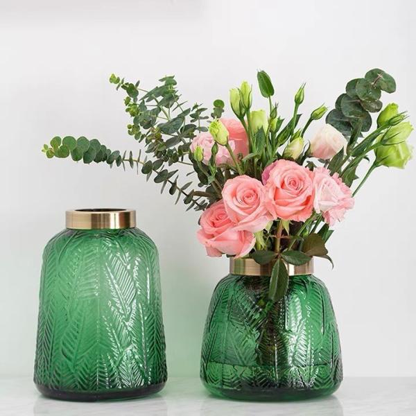 Decoração de vasos de vidro de arte hidropônica transparente verde para casa Decoração de loja de flores de hotel