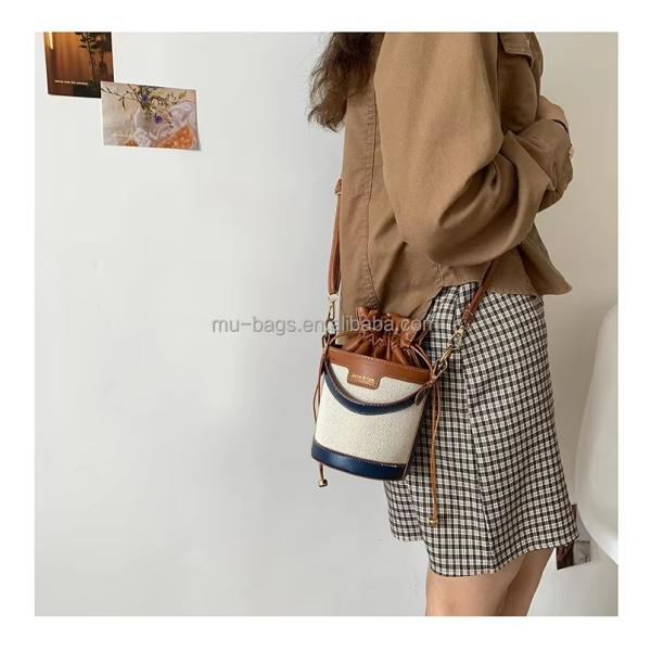 Elegant Luxury Designer Bucket Bag For Ladies And Girls With Drawstring Leather And 2 Colors