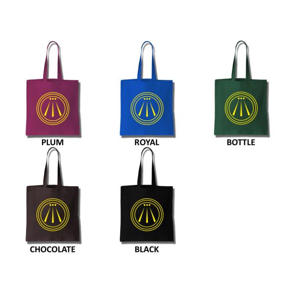 Green yellow printed classic black cotton bag sfaqa