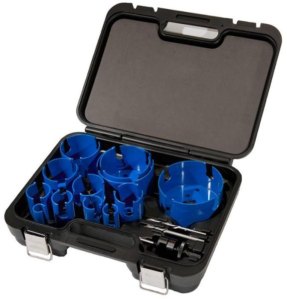 TCT Hole Saw Kit Blue Carbon Steel with Tungsten Carbide Teeth
