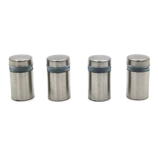 Тупик чертежа сатинировки привинчивает тупик держателя знака сжатия края нержавеющей стали стеклянный