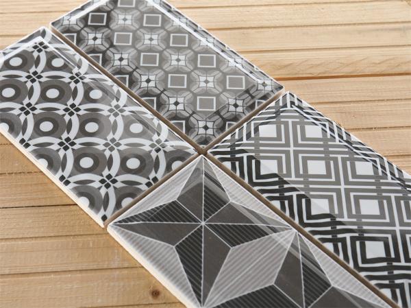 Grey 75x152mm Clay Indoor Wall Tiles for Kitchen Bathroom