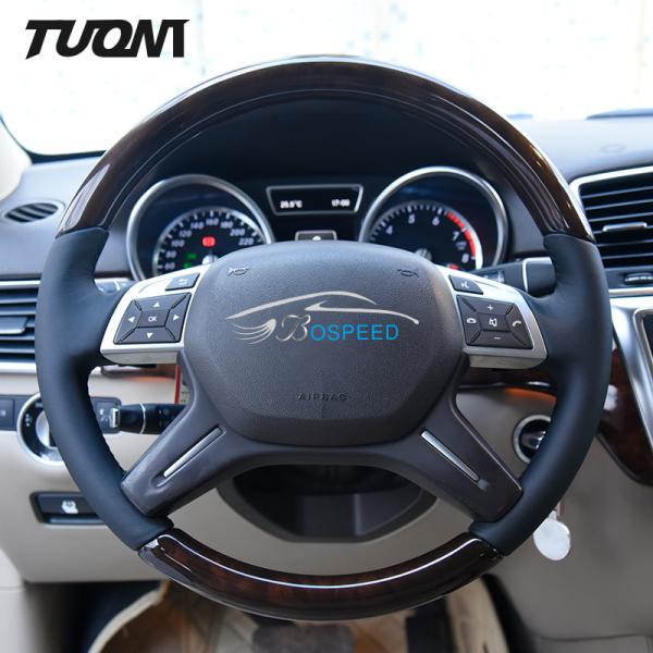 Wooden And Smooth Leather Car Steering Wheel For Mercedes Benz W166