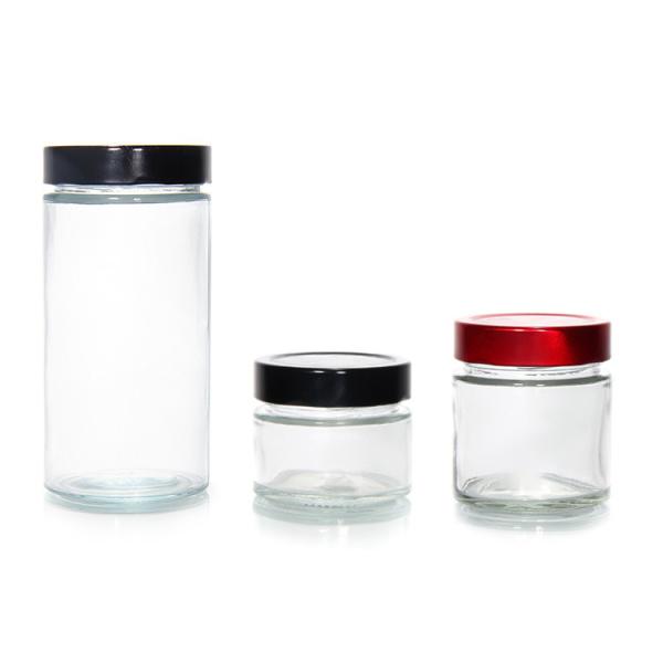 4oz 8oz 16oz 12oz 20oz frasco de vidro recipiente de vidro de alimentos com tampa de metal profundo