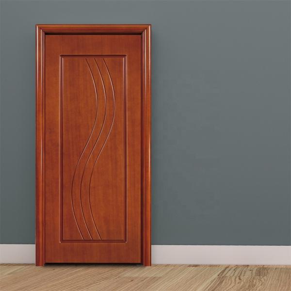 Natural Veneer Solid Wood Oak Door 210cm Height Pvc Flush Door For Bathroom