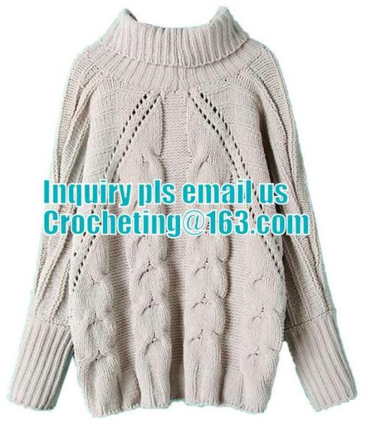 Gray Long Sleeve Turtleneck Pullover Women Fall Winter Warm New Design Loose Casual Cable Knitted Sweater