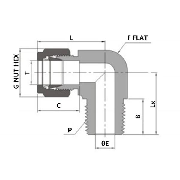 1/2 Inch Male Elbows Compression Tube Fittings NPT Thread Fractional Tube