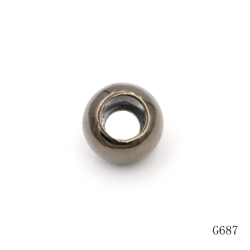 Gun Metal Polish Round Bead Zinc Alloy Logo Bead Custom Size Shape Bead For Bracelets Jewelry Making