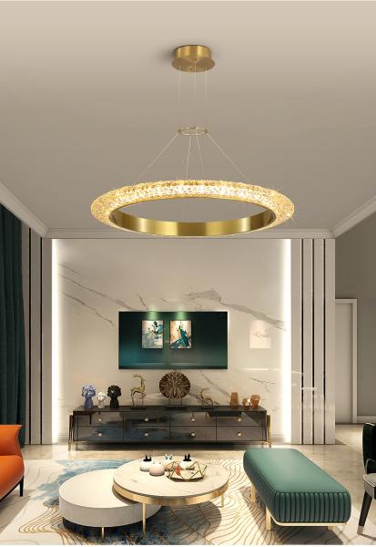 Luxury Crystal Chandelier For Living Room Round Creative Design gold pendant light(WH-CY-219)