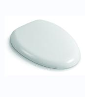 Universal Quiet-Close Round Toilet Lid With Non-Slip Seat Bumpers White Polypropylene