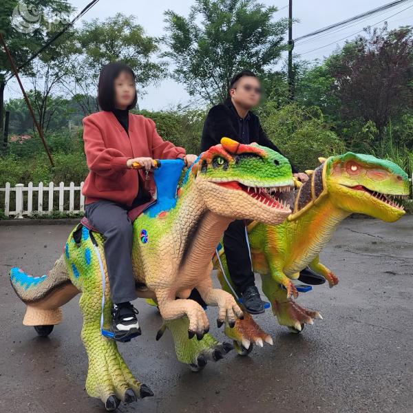 Animated Realistic Dinosaur Sculpture Electric Ride On Vehicle