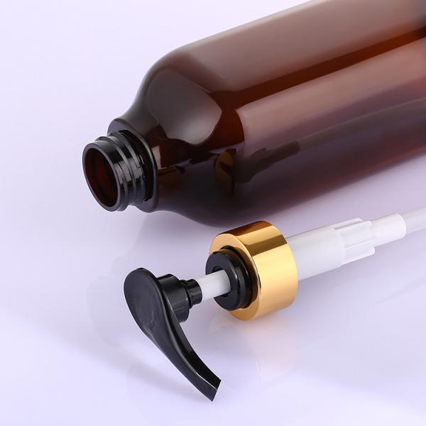 Luxury amber 200ml 300ml 400ml 1000ml Boston body lotion cosmetic unique shampoo bottle gold top