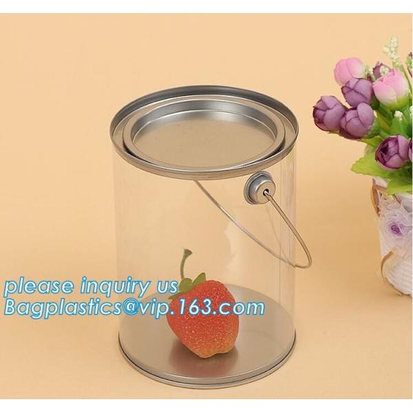 1 gallon clear plastic paint cans for packaging,Plastic Food Grade Clear PET Can Round Food Storage Container Screw Lid