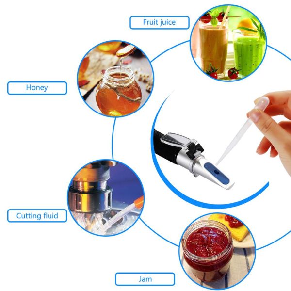 Handheld Brix Refractometer with 0-10% Brix Range and Automatic Temperature Compensation for Sugar Testing