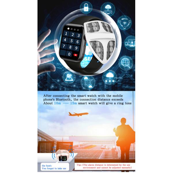 Silica Gel  1.75 Inch Touch Screen Smartwatch 170mAh Rechargeable