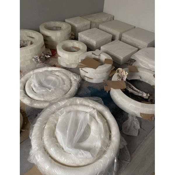 Специальное европейское современное уникальное кольцевое освещение белое естественное светодиодное алабастровое люстра для гостиной