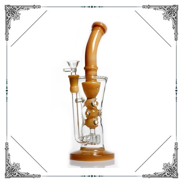 Nine Holes Recycler Water Bong Vertical Matrix Perc Glass Hookah Water Pipes