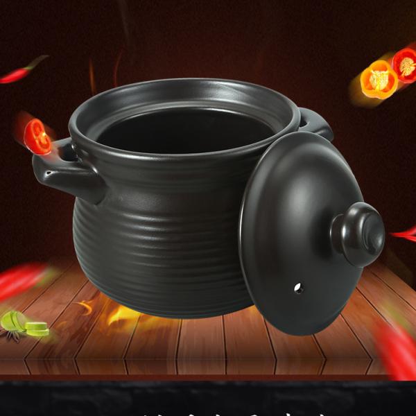 OEM Black Casserole Cooking Pot Ceramic Soup Pot With Lid