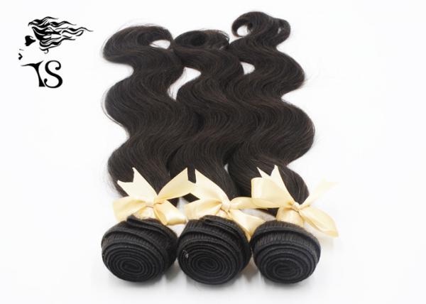 Black Unprocessed Human Hair Weave , 100% Peruvian Body Wave Hair Bundles