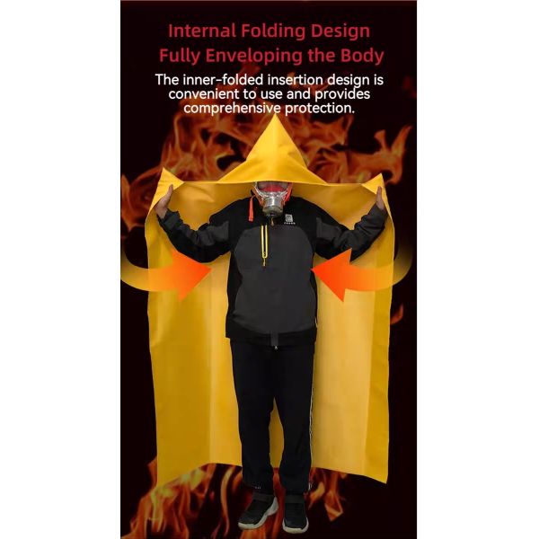 Orange Thickened Flame Retardant Insulation Fireproof Escape Glass Fiber Fire Extinguishing Blanket Cape
